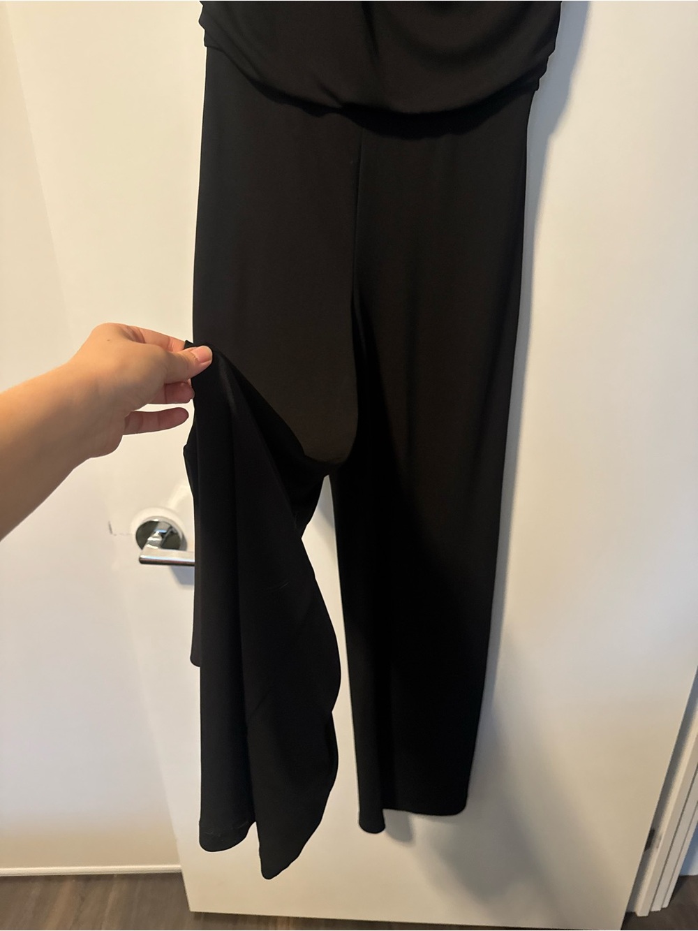 Mango Black Wide-Leg Jumpsuit Pants